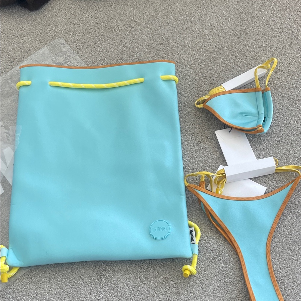 Triangl Swimwear Bikini Set in Blue and Yellow